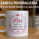 Caneca personalizada pode ir ao micro-ondas e à lava-louças